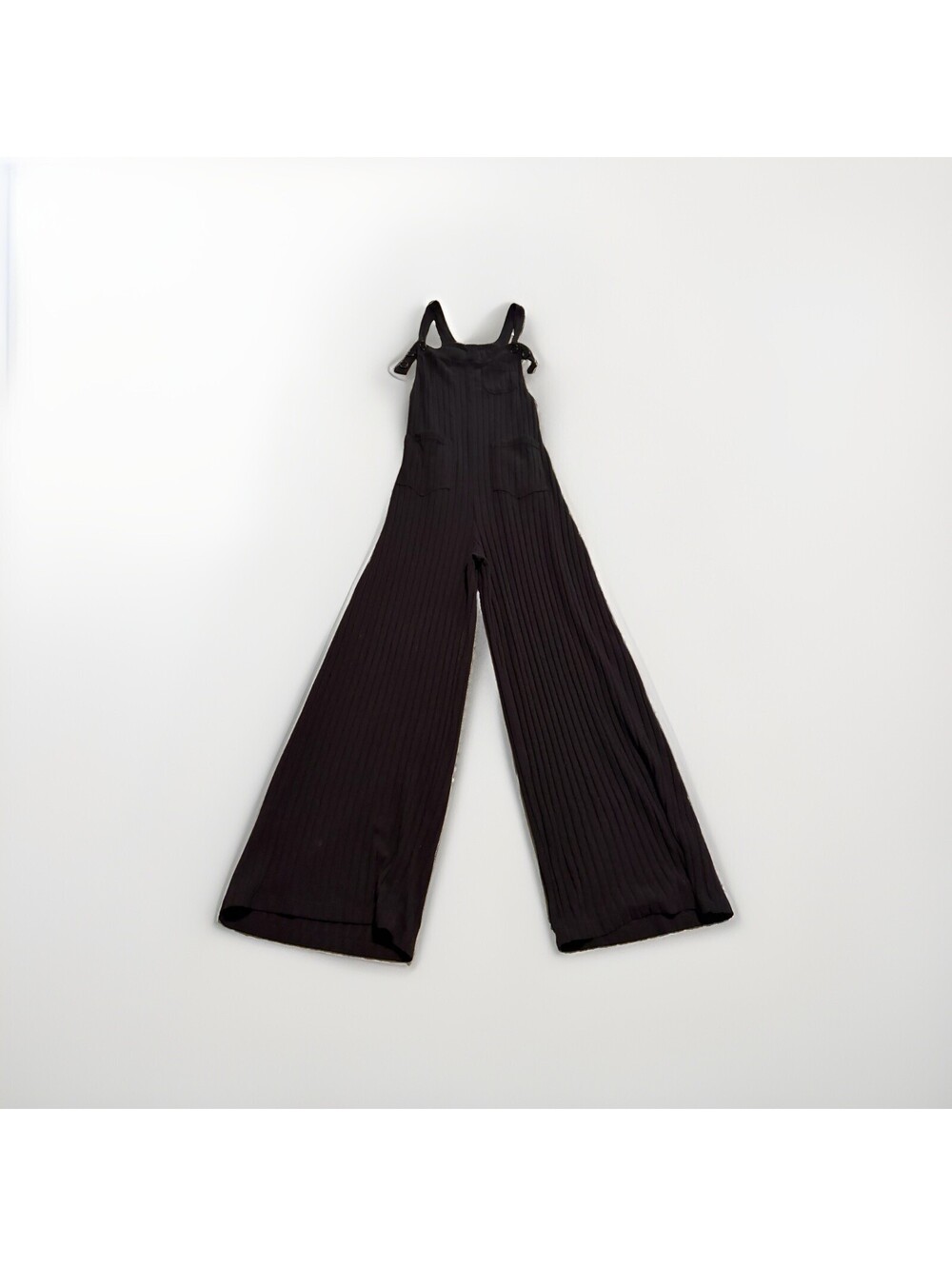Halara Adjustable Straps Waffle Knit Overalls Women's Size Small Classic Black